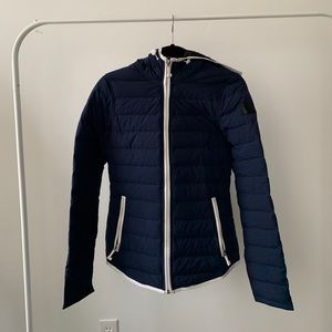 Moose Knuckles Navy Lightweight Down Jacket